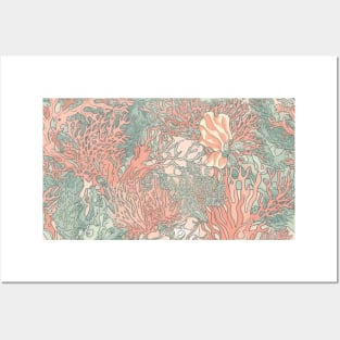 Pastel Coral Design Pattern V9 Posters and Art